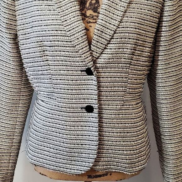 CALVIN Klein black white slub jacket Size 10 - Picture 12 of 14